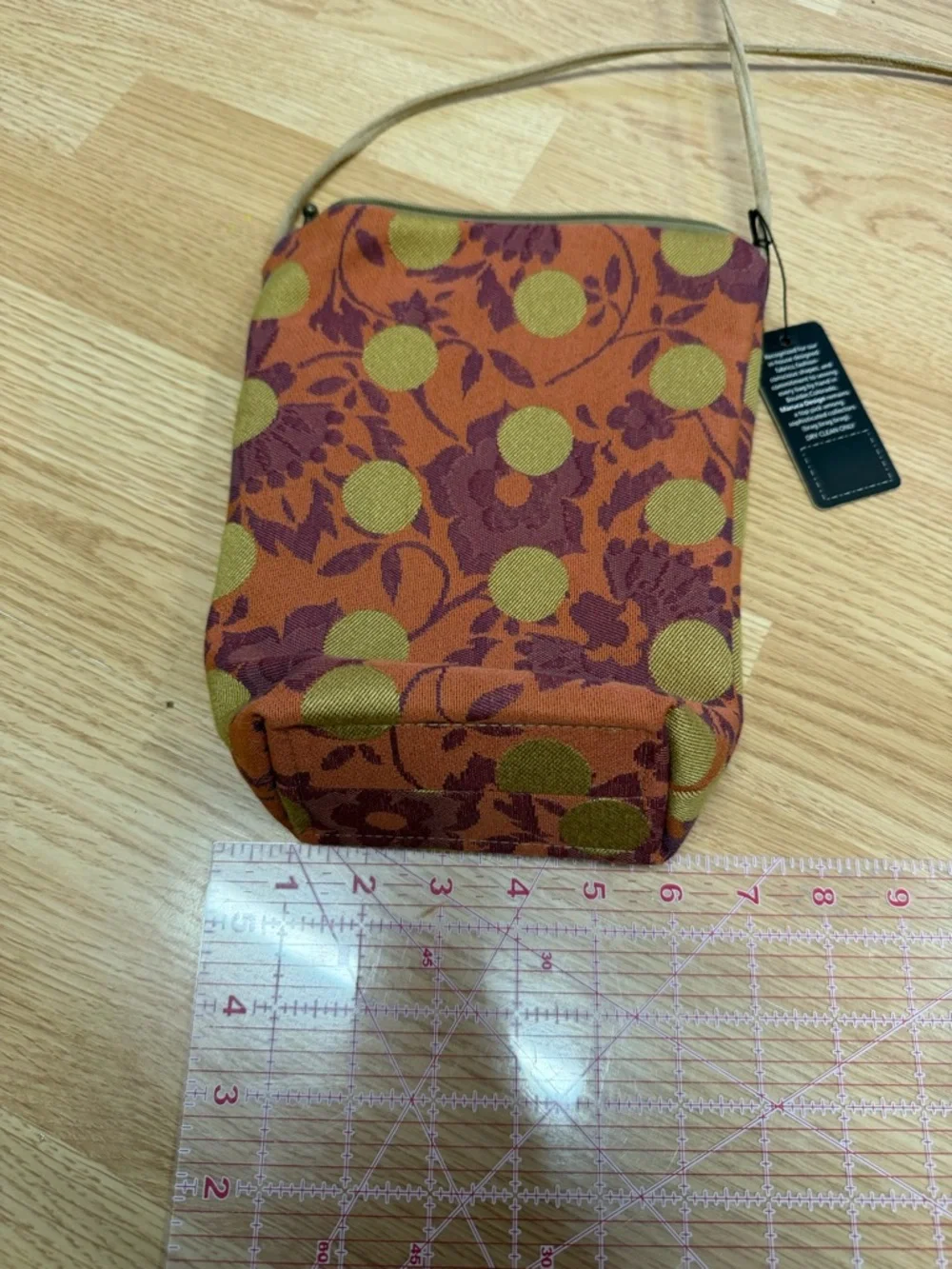 Maruca Design Orange Plum Floral Crossbody Bag Matching Pouch USA NWT Boho Set